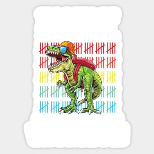 Funny 100 Days Of School Closer Summer Vacation T-Rex Sticker